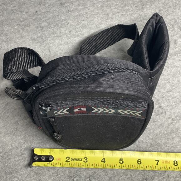 Vtg Trailmaker Fanny Pack Hip Bag Black w/Water Bottle Holder 90s Aztec Gorpcore - Picture 4 of 6